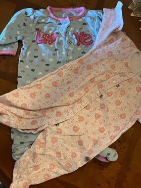 Babyworks & Child of Mine Baby Girl Sleeper Bundle 0–3 Months